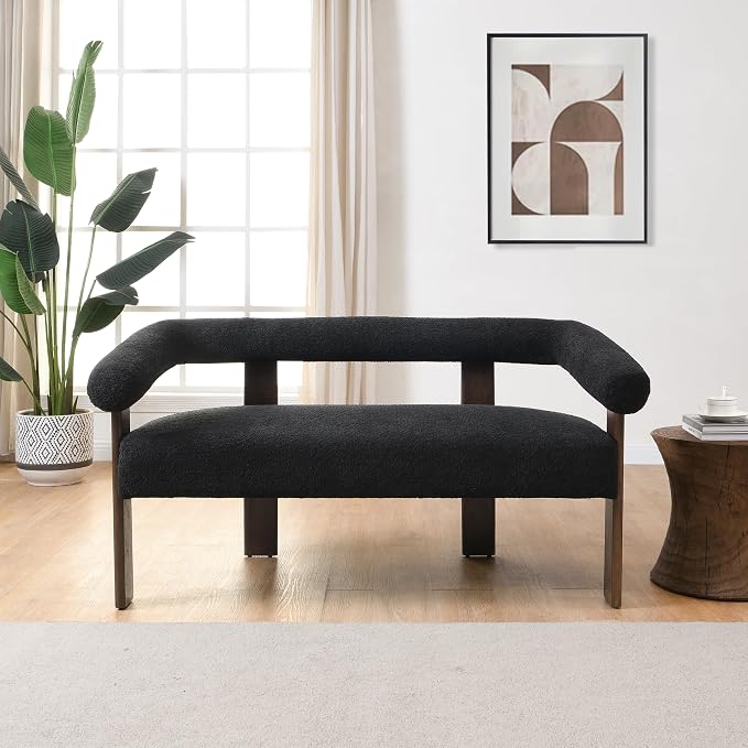 Modern Boucle Loveseat