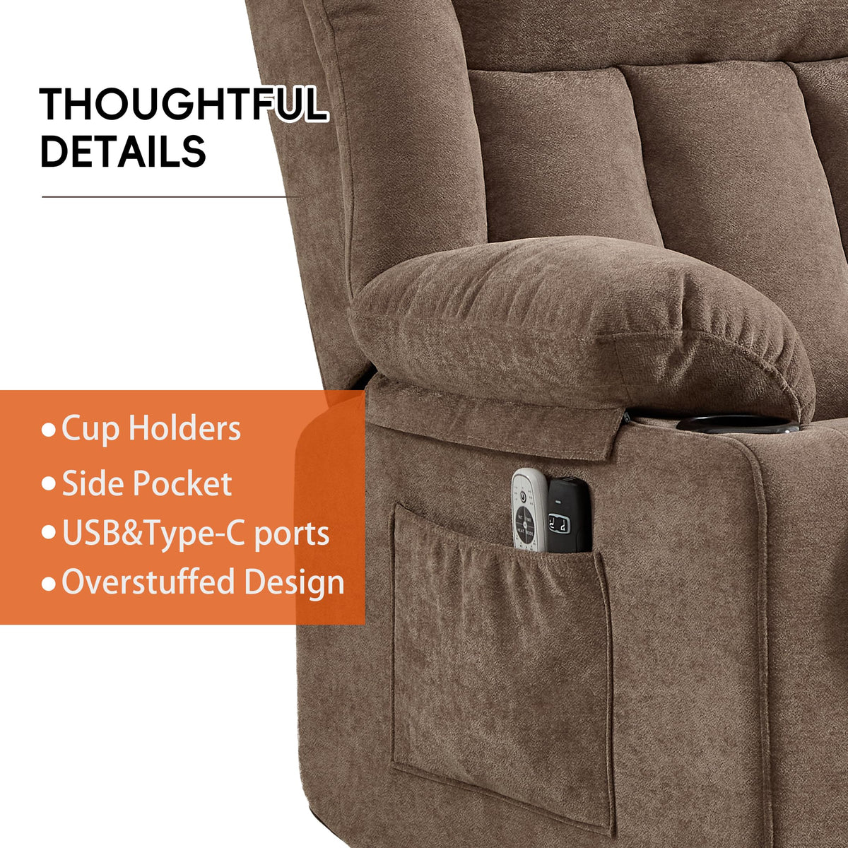 Ketaiyou Power Lift Recliner Chair with Massage and Heat for Elderly