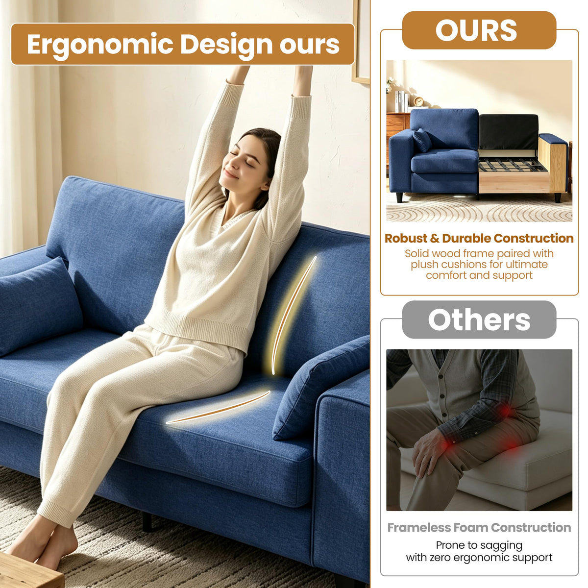 Linen Loveseat Sofa