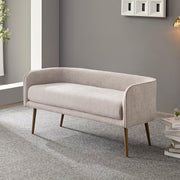 Upholstered Bedroom Bench with Backrest & Armrests