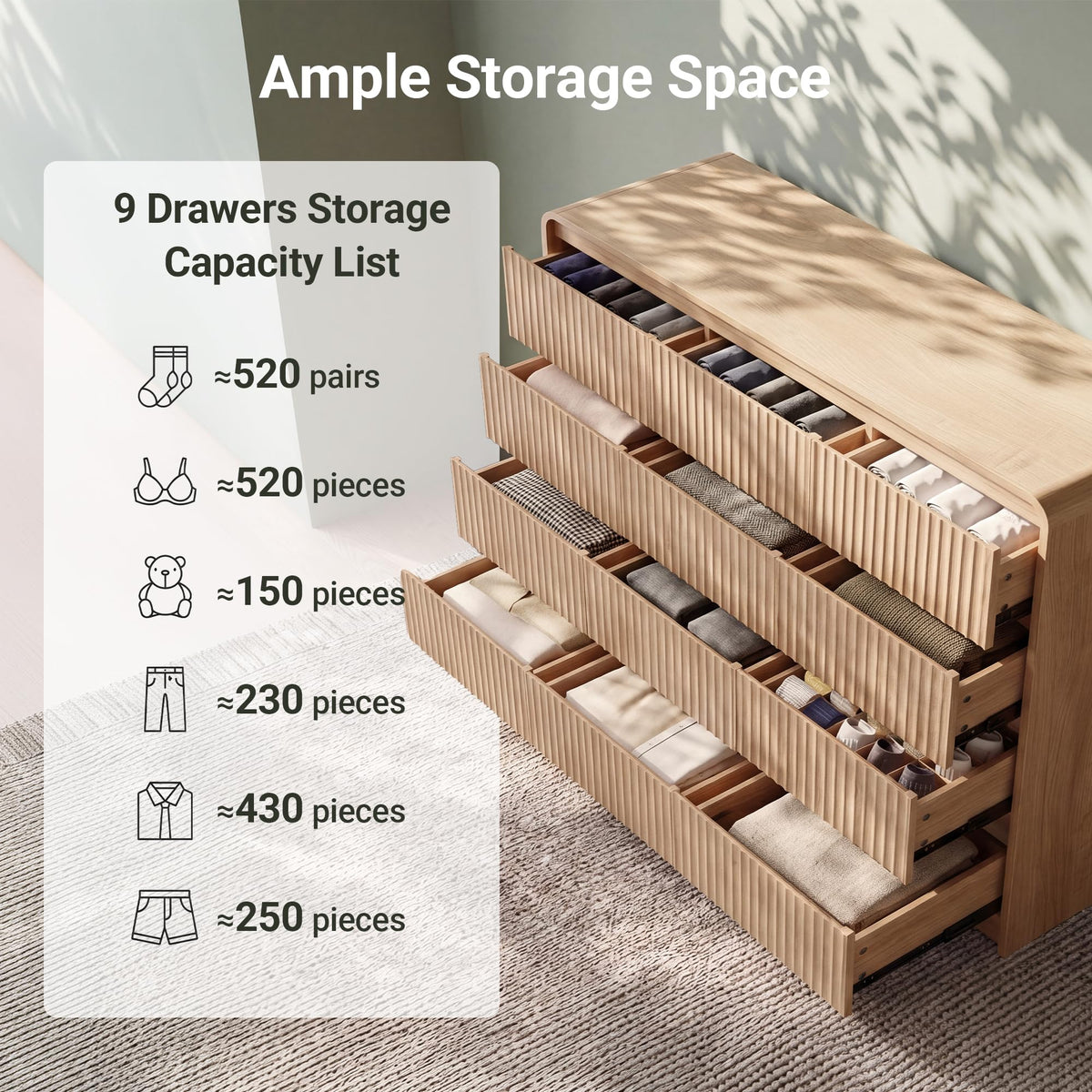 Fluted Wood Dresser