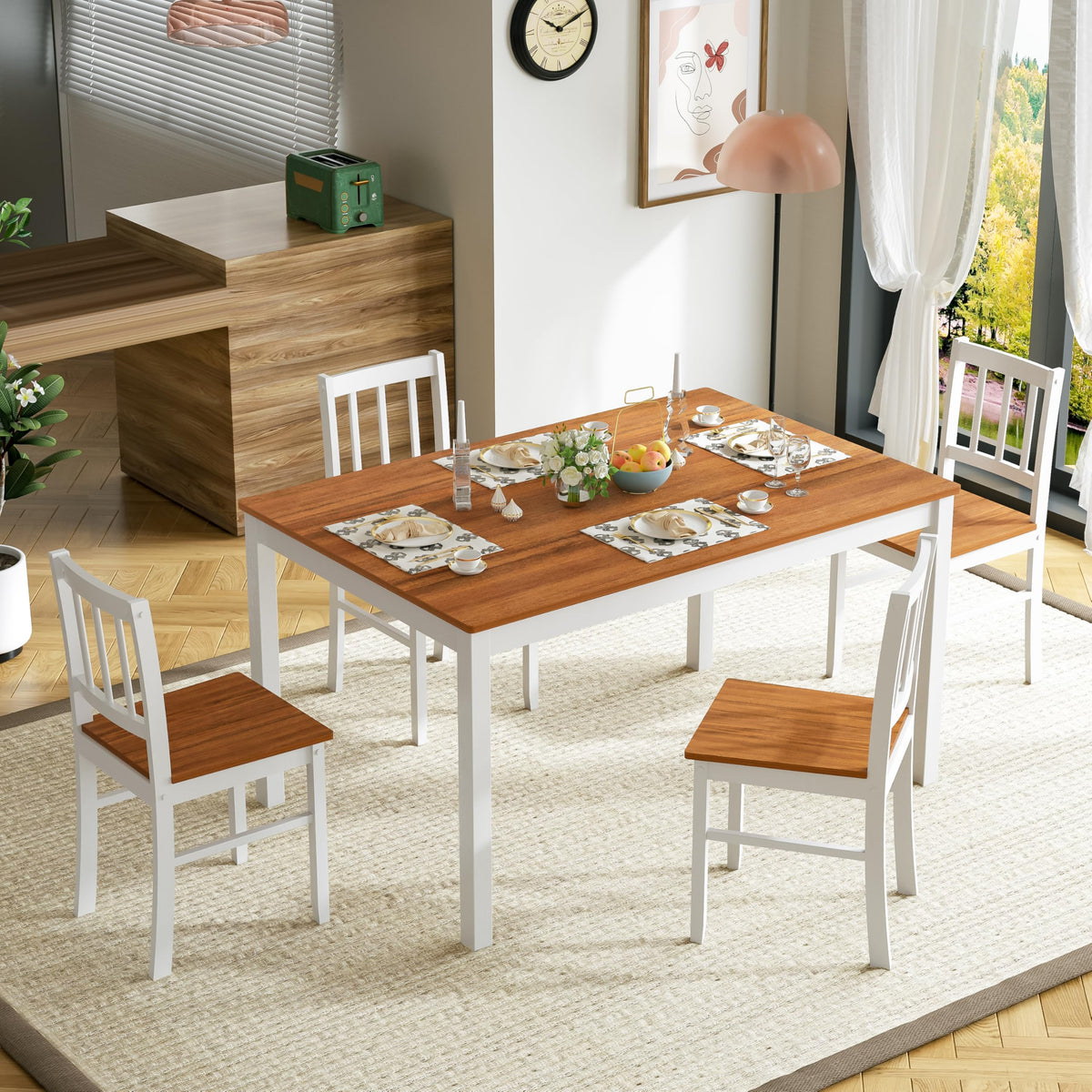 5-Piece Farmhouse Dining Set