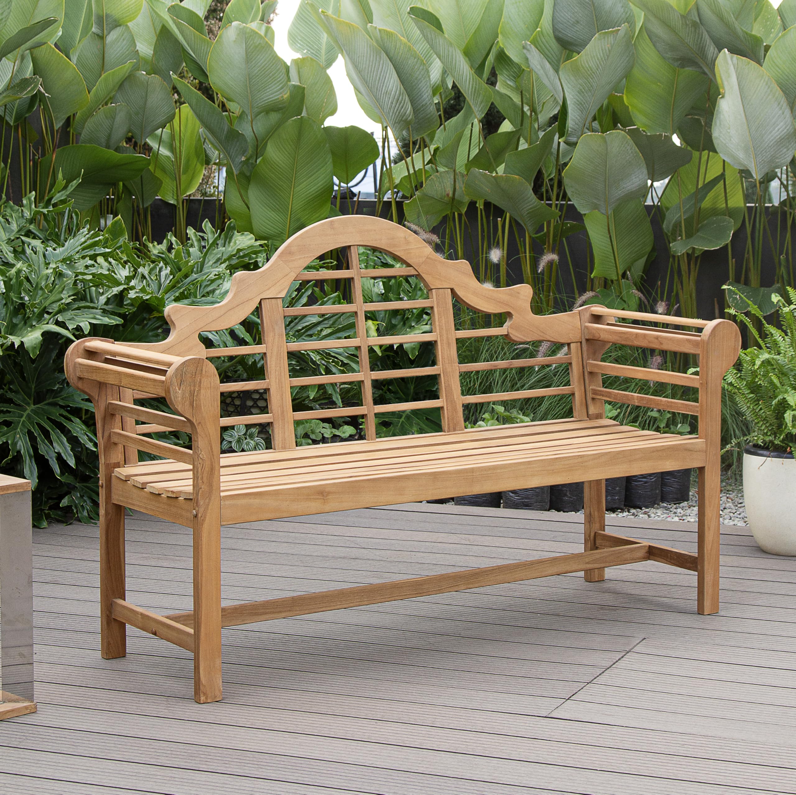 5-Foot Lutyens Teak Wood Outdoor Bench