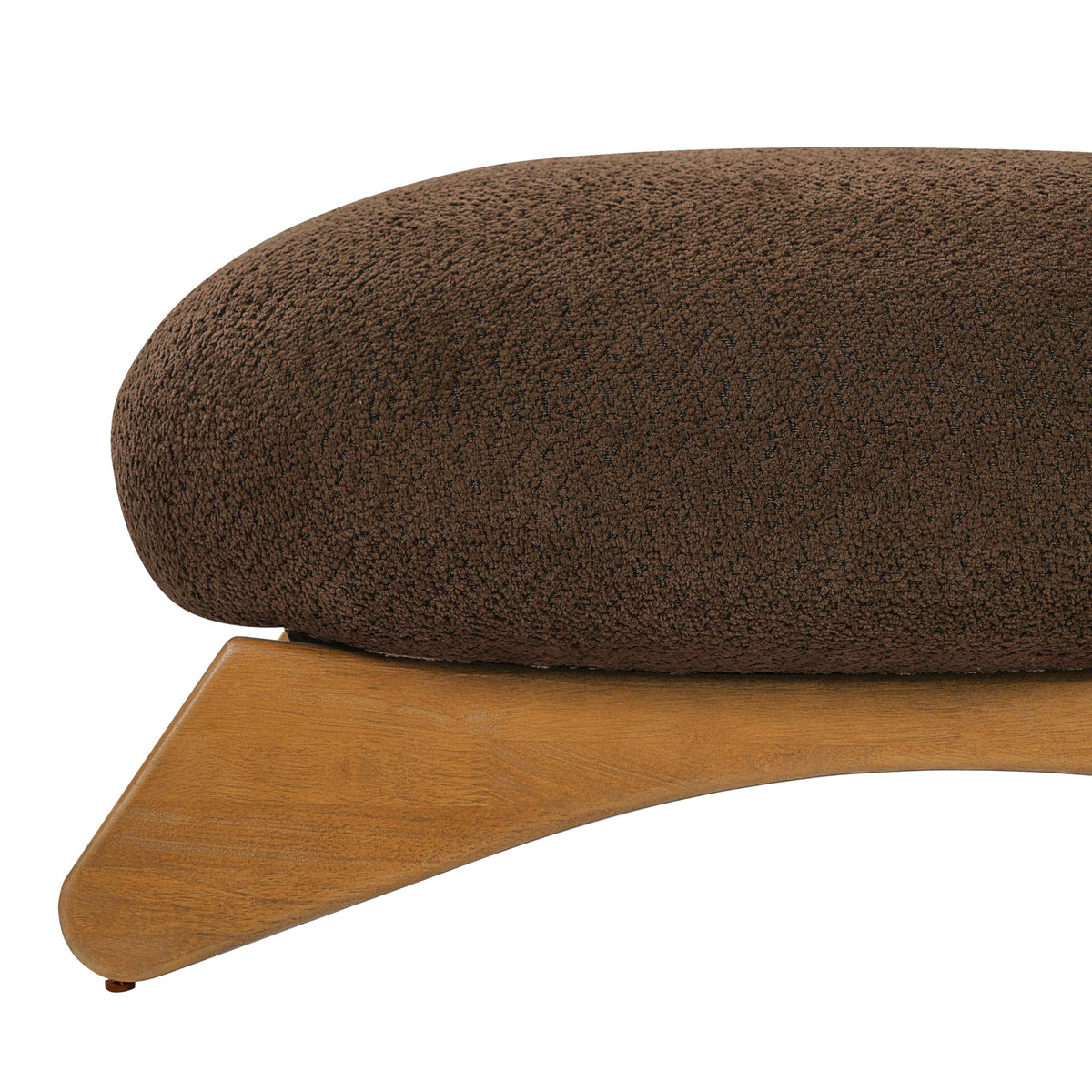 Brown Boucle Armless Accent Chair