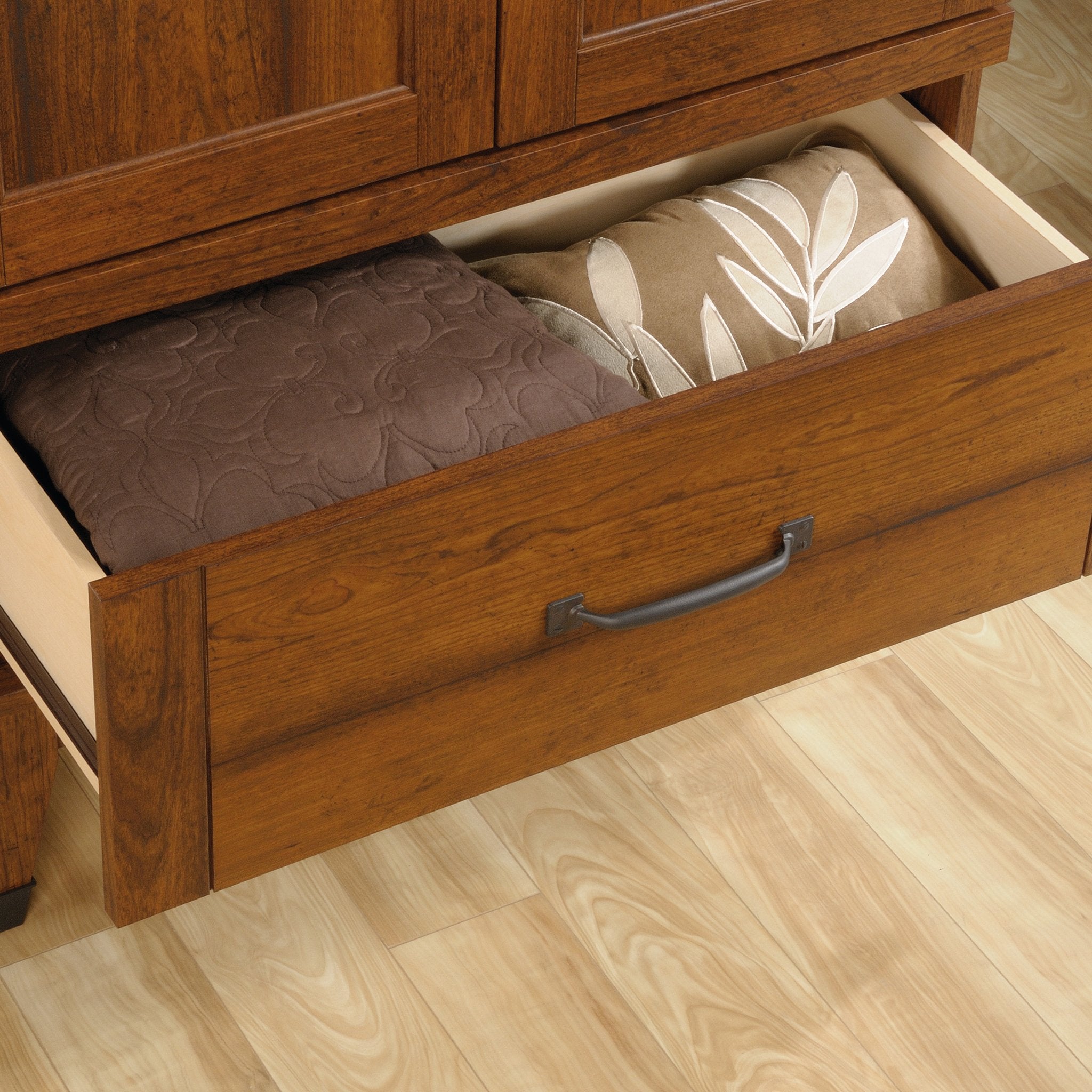 Wardrobe Armoire with Garment Rod & Drawer