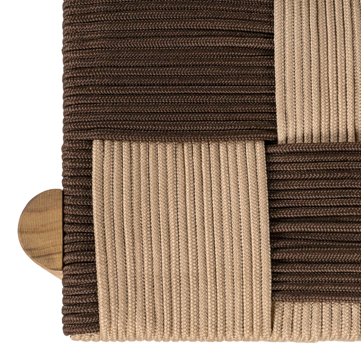 Acacia Wood Woven Rope Bench