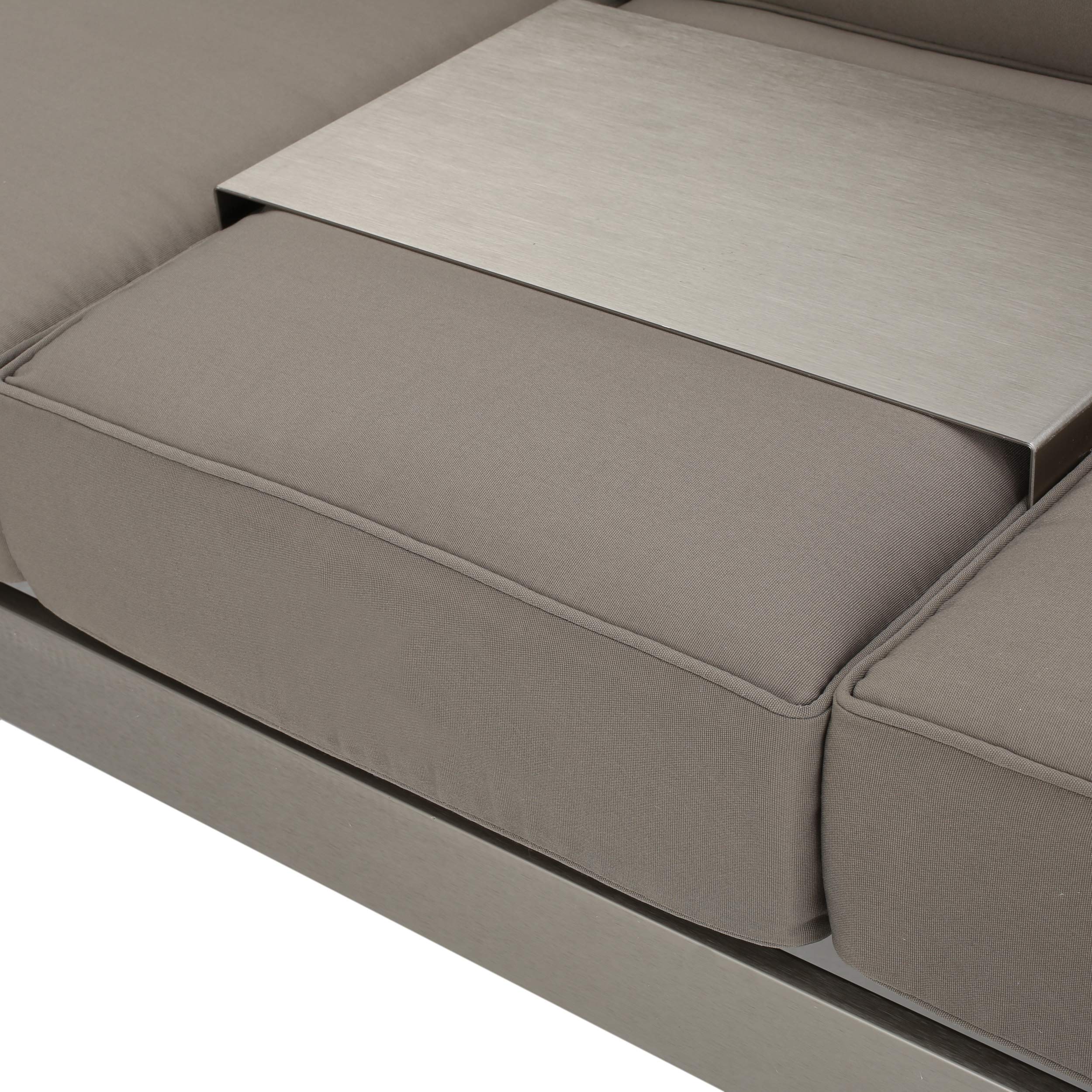 Outdoor Loveseat Sofa with Removable Tray