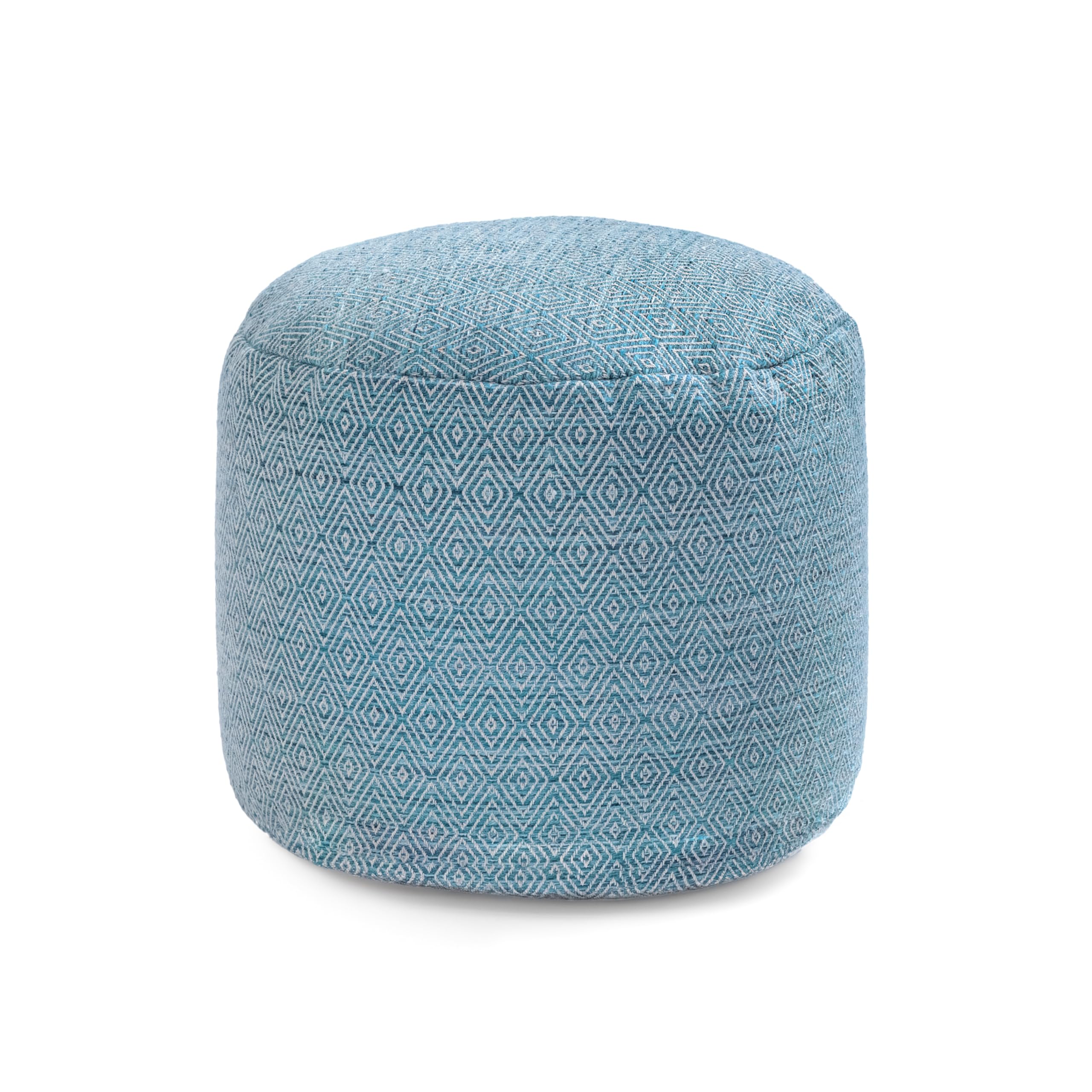Anji Mountain Pouf Ottoman Foot Rest, Handmade Ottoman Pouf, Comfortable Foot Stool, Decorative Floor Seating for Living Room Decor, Bedroom & Home Décor Accent - Blue