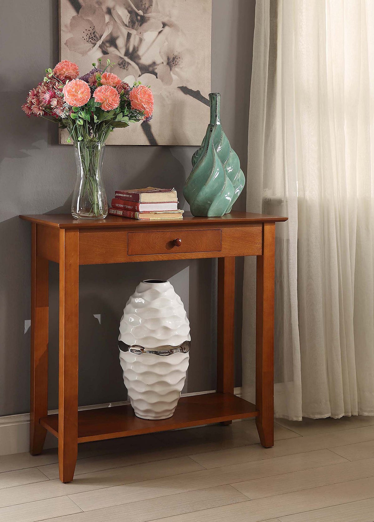 Cherry Console Table with Drawer