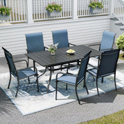 7-Piece Outdoor Patio Dining Set with Umbrella Hole