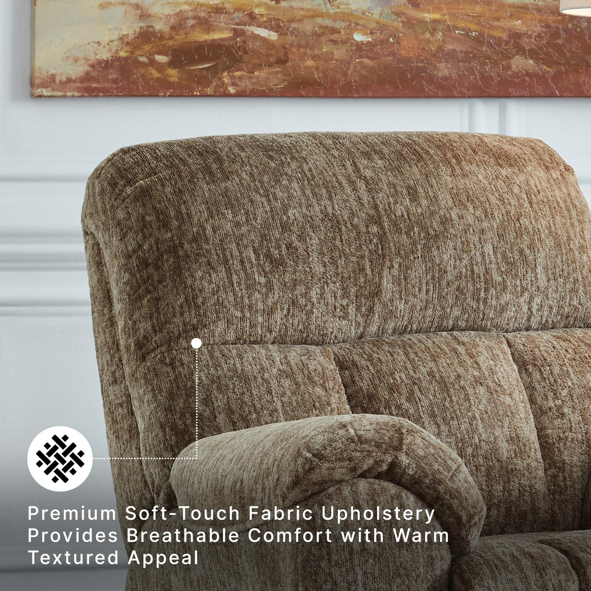Signature Design by Ashley RiverCam Manual Rocker Recliner Chair, Taupe