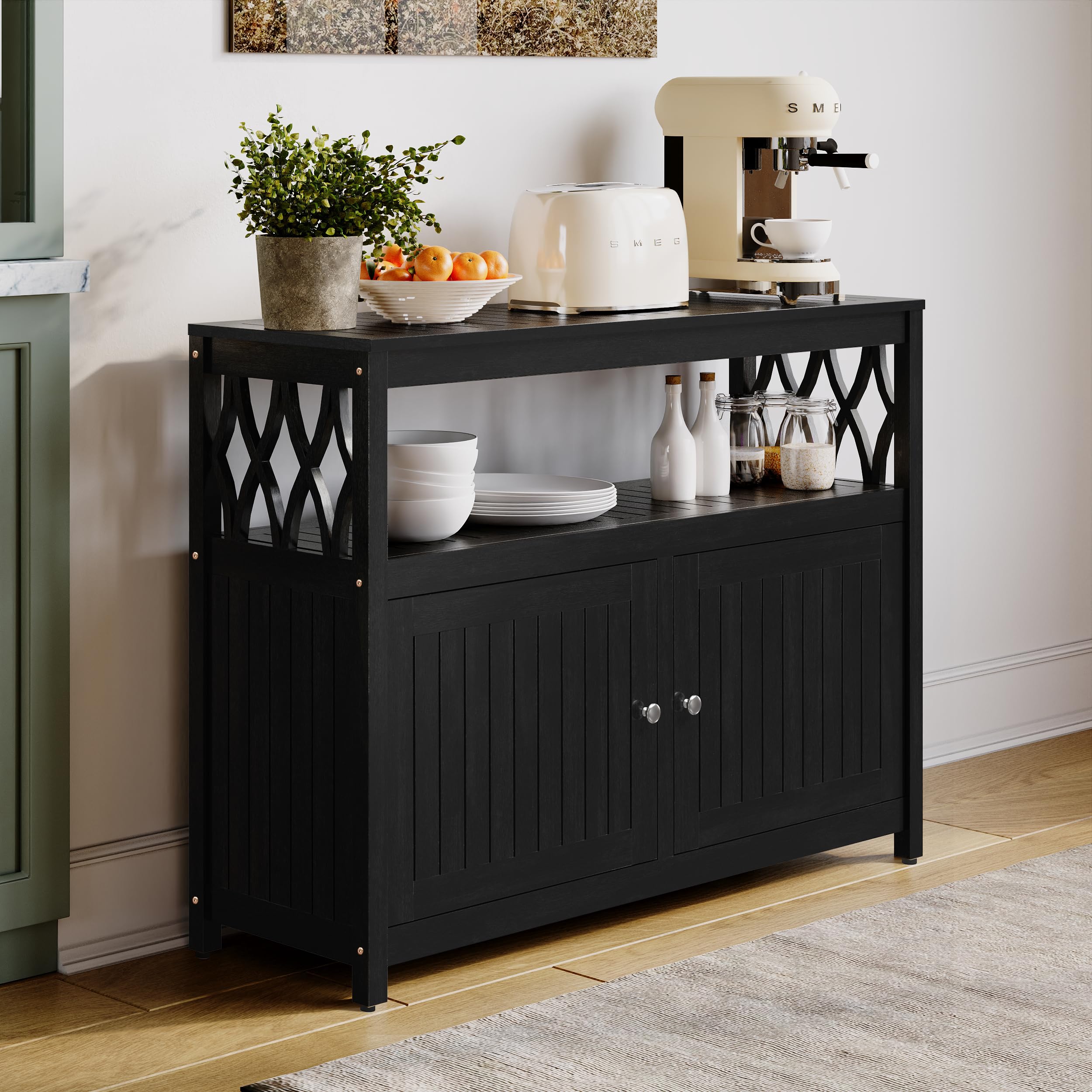 Eucalyptus Outdoor Sideboard Cabinet with Storage