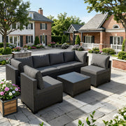 7-Piece Outdoor Rattan Sectional Sofa Set