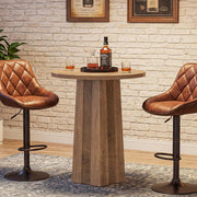 Round Counter-Height Bar Table with Fluted Pedestal Base