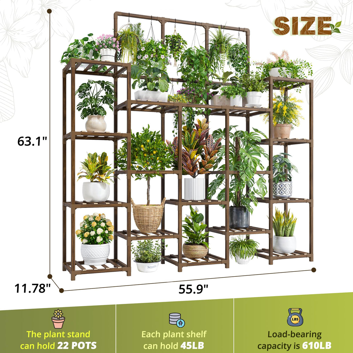 Tall Wooden Plant Stand