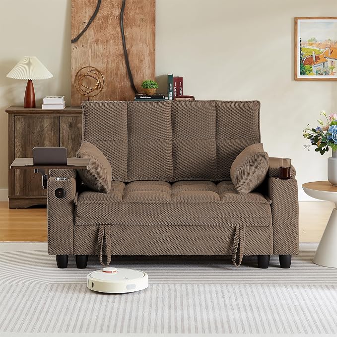 Storage Loveseat with Swivel Tray