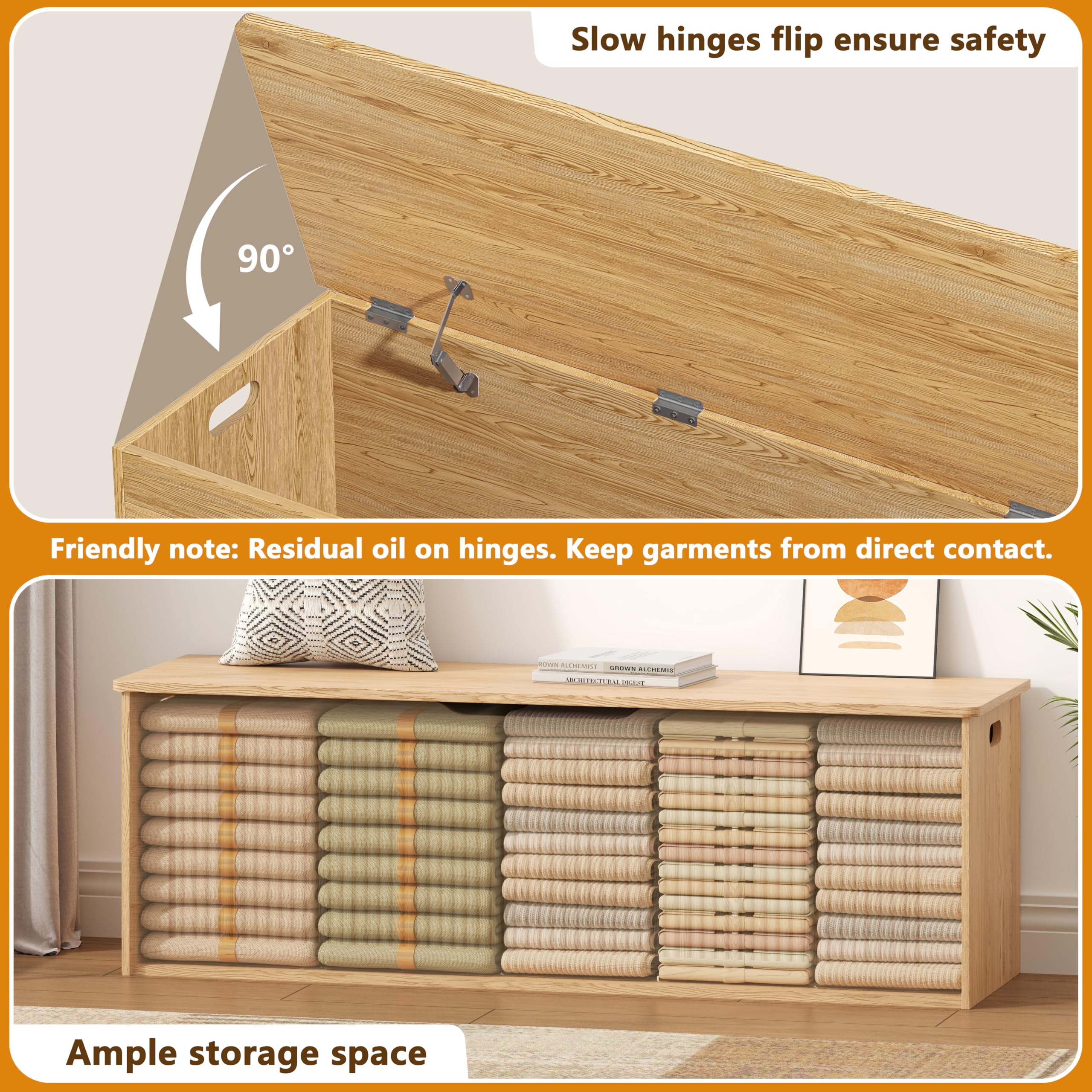 Extra Large Fluted Storage Chest with Lift Top