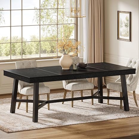 Farmhouse Dining Table for 6–8 | 70.9" with Metal Legs