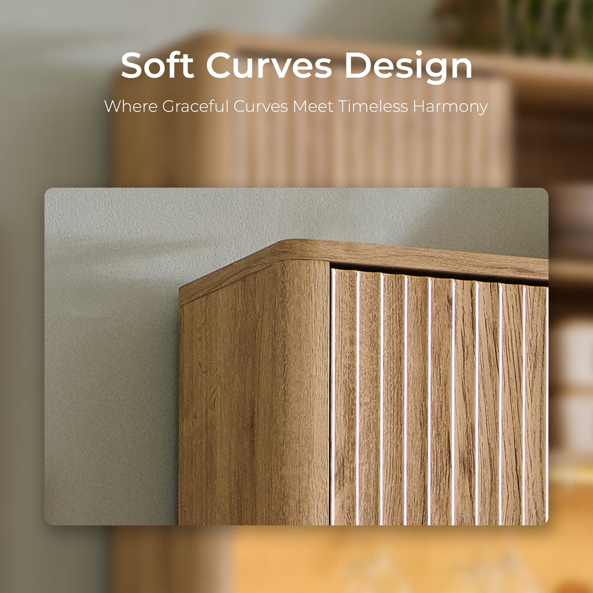 Fluted Bar Cabinet with LED Lights