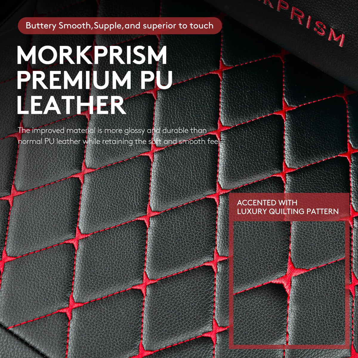 Morkprism Gaming Chair,Office Chair with Massage,Gel Pad,Black Red
