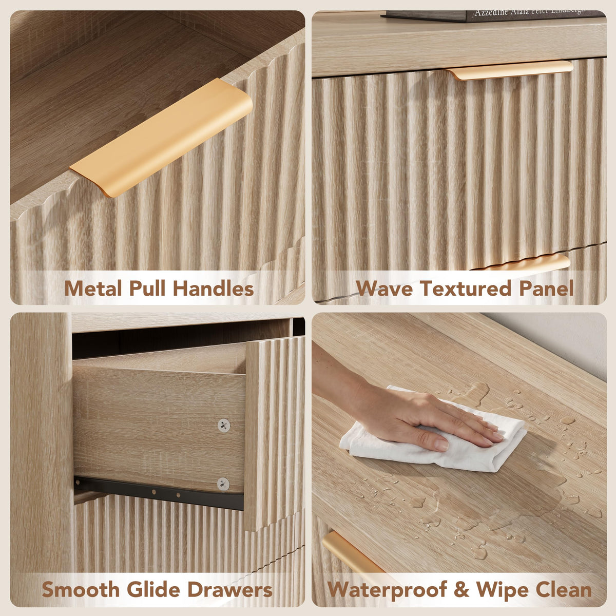 Fluted 6-Drawer Dresser