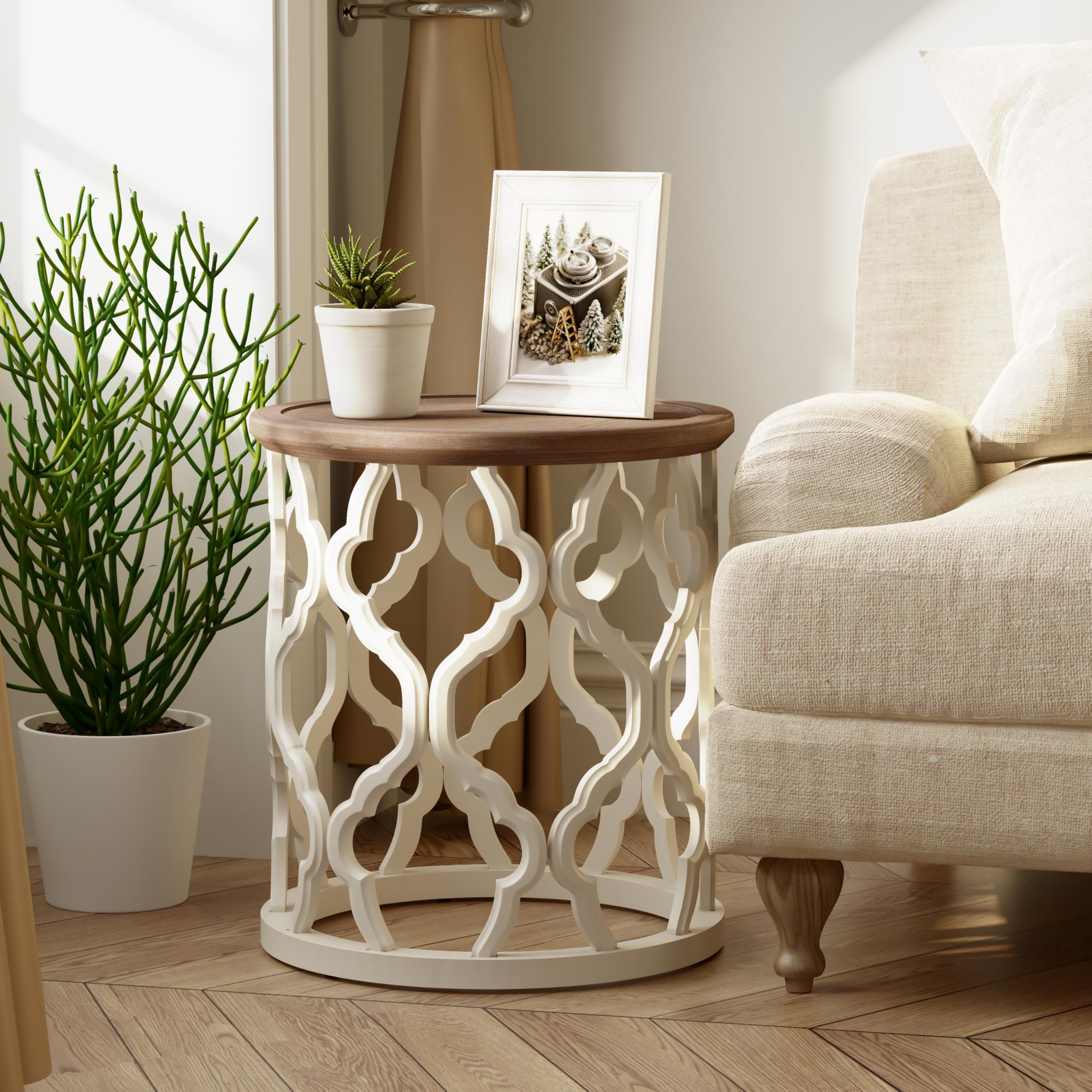 Round Farmhouse End & Coffee Table Set