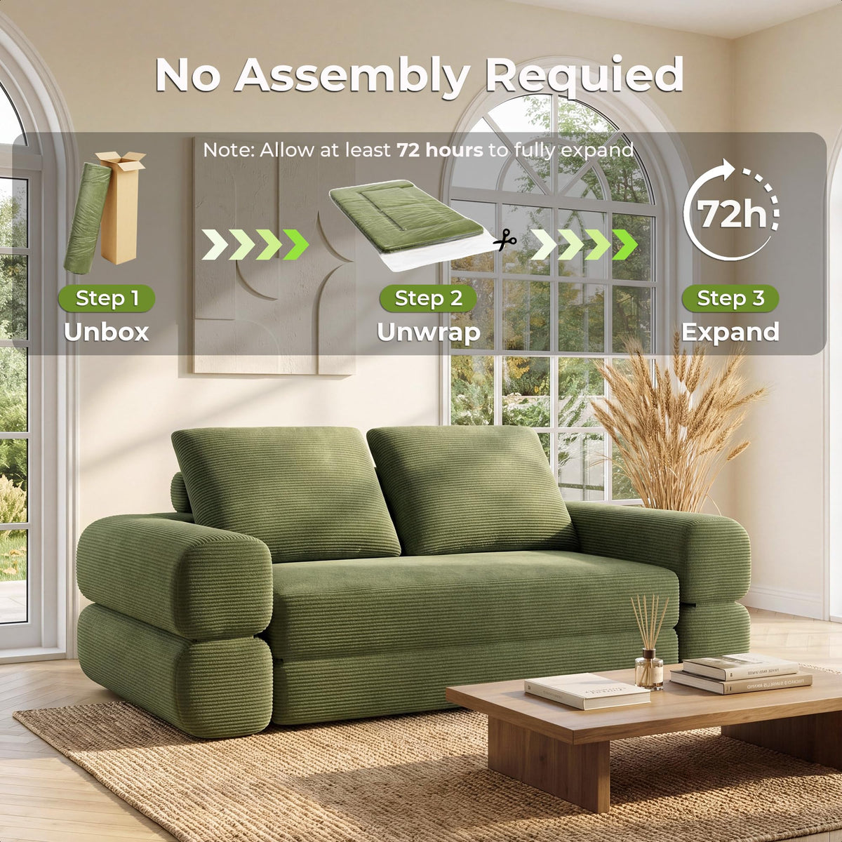 Corduroy Convertible Sleeper Sofa