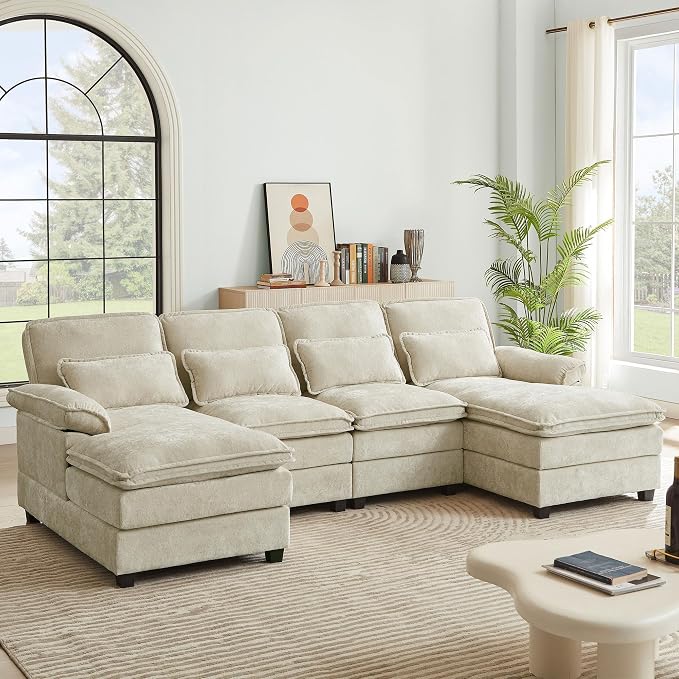 U-Shaped Sectional Sofa with Double Chaise