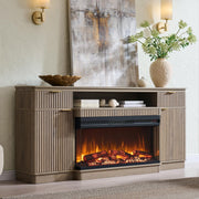 Fluted Fireplace TV Stand
