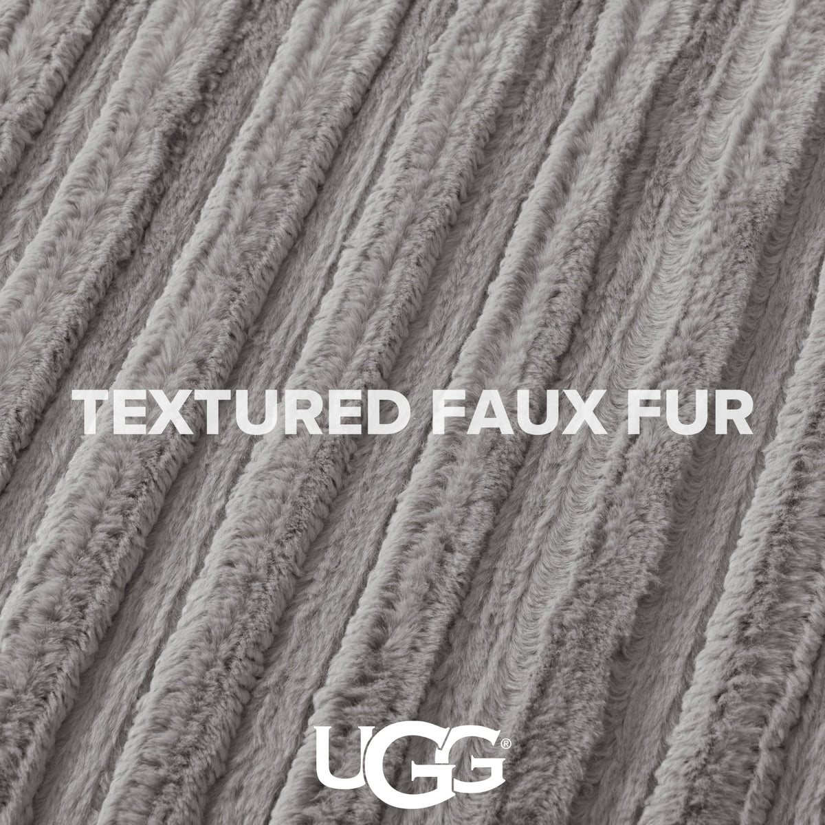 Grey Faux Fur King Comforter Set