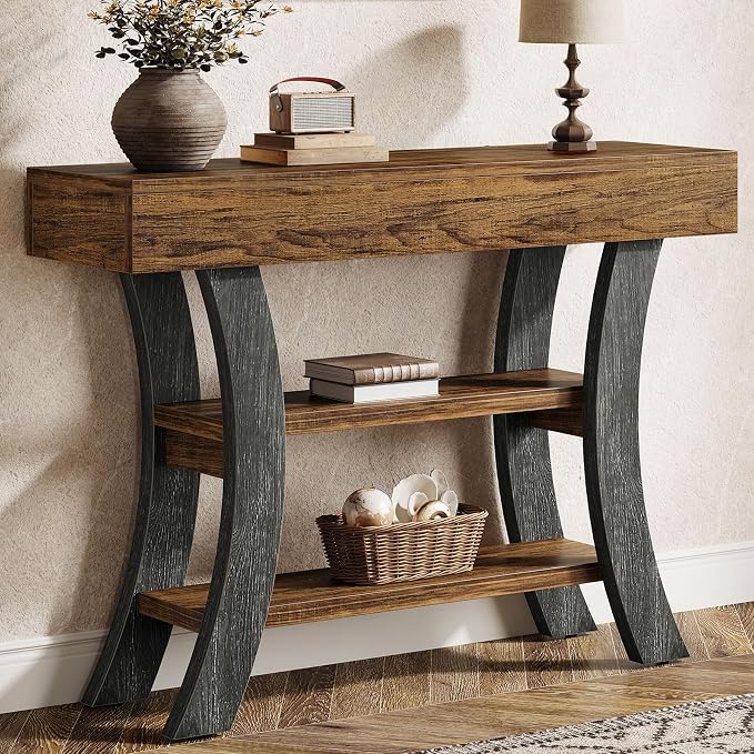 Curved 3-Tier Console Table