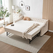 Velvet Daybed with Pop-Up Trundle & USB Ports – Twin