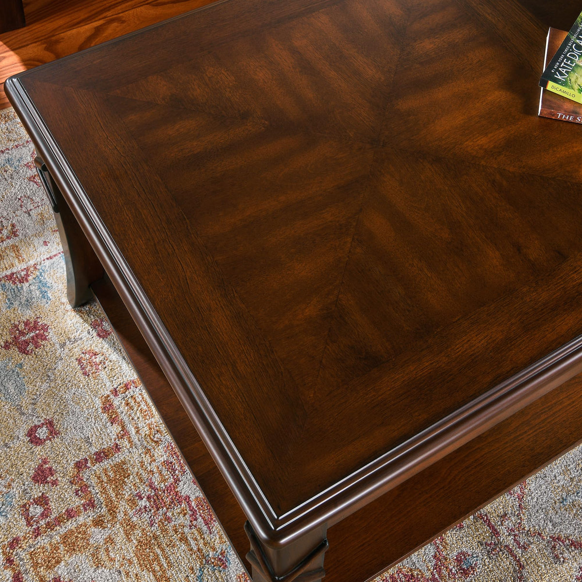 Cherry Brown Coffee Table with Storage