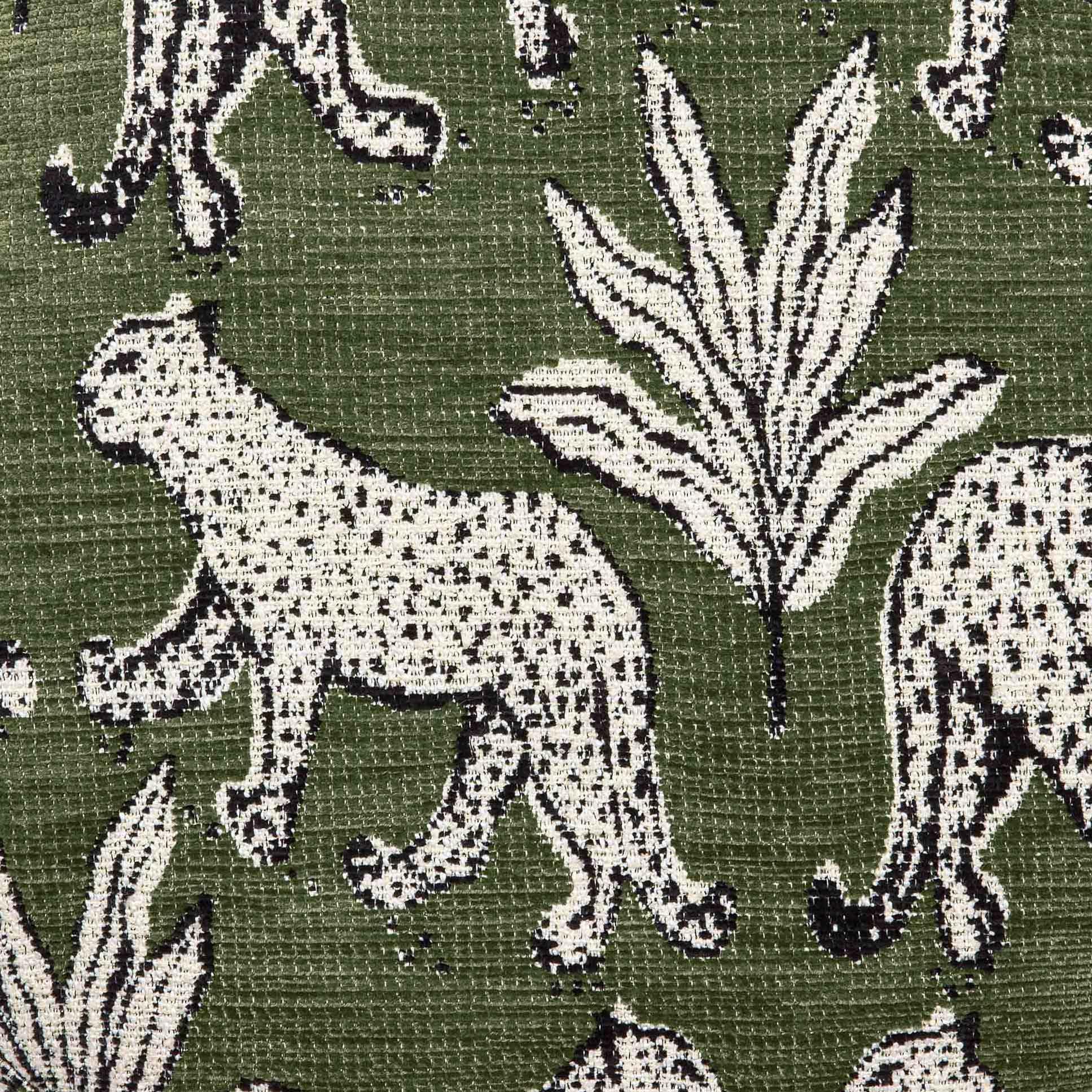 Tov Furniture Raji Jacquard Ottoman (Olive Green Leopard)