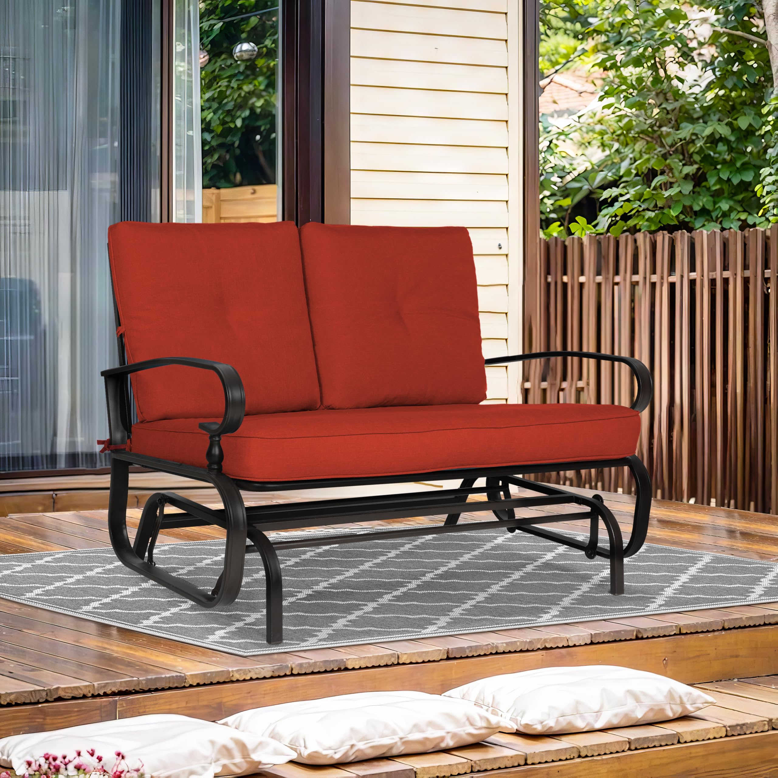 Outdoor Patio Glider Loveseat for 2