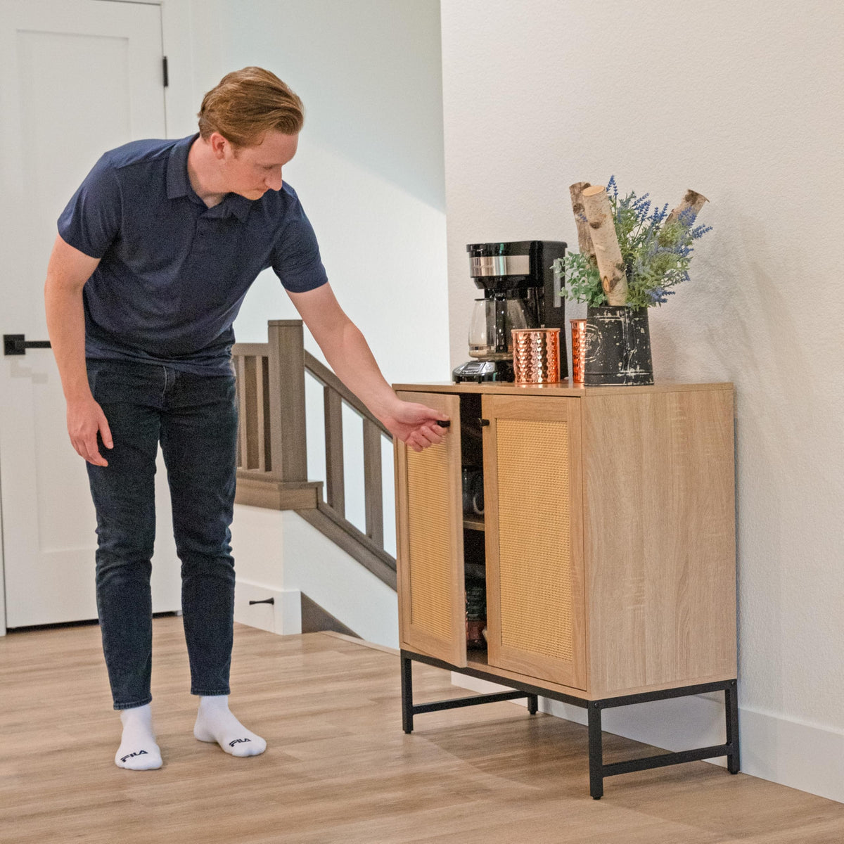 Rattan-Look Storage Cabinet