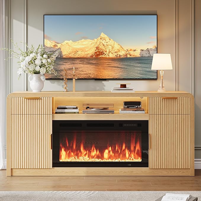 70" Fluted TV Stand with Storage