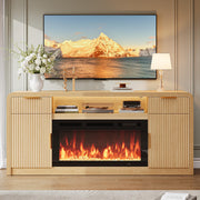 70" Fluted Fireplace TV Stand with Storage