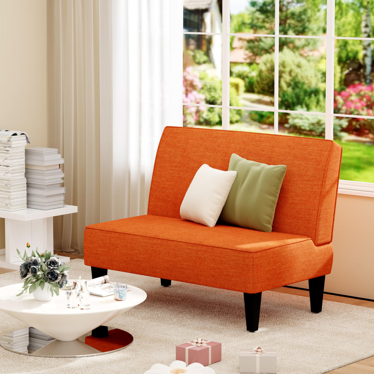 Armless Linen Loveseat