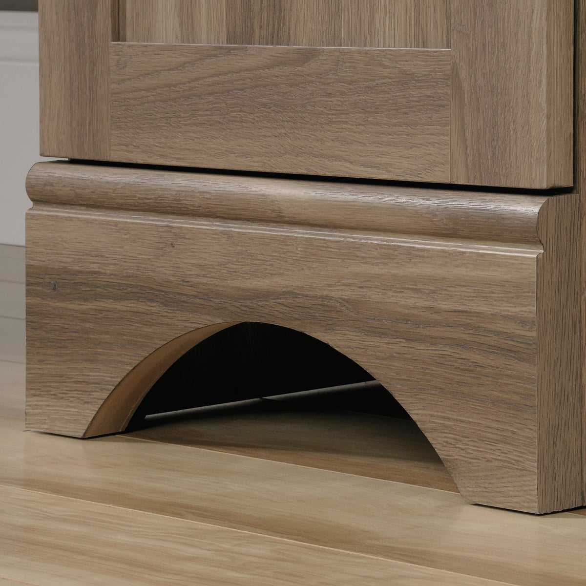 Sauder Harbor View Computer Desk, 66.14"D x 66.14"W x 30.28"H , Salt Oak finish