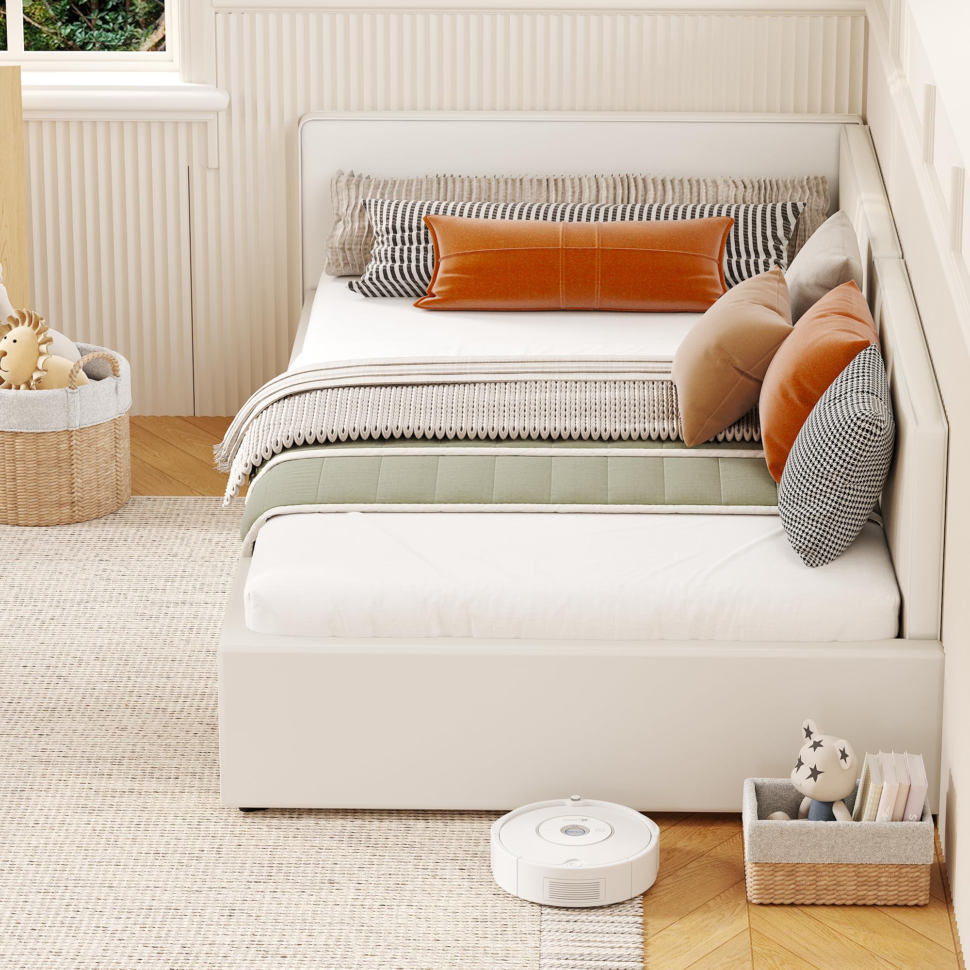 Twin Daybed with Headboard & Guardrails