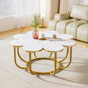 White & Gold Flower Coffee Table