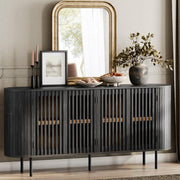 Fluted Sideboard Buffet Cabinet with 4 Doors