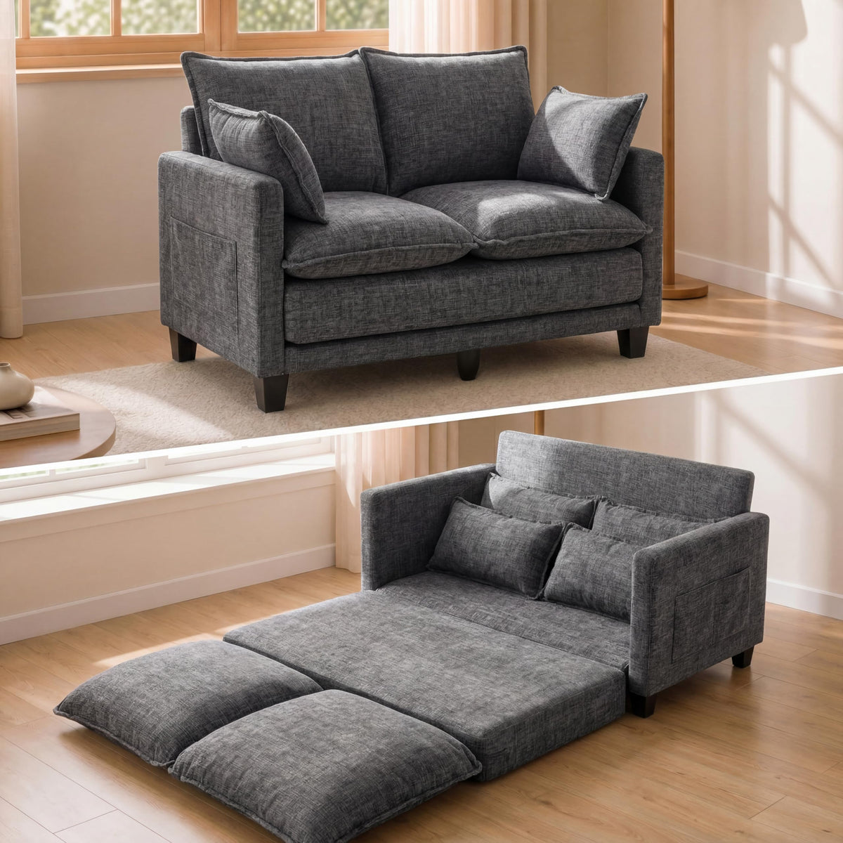 Chenille Loveseat Sofa Bed