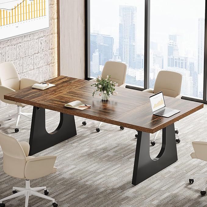Large Rectangular Conference Table for 6-8 People