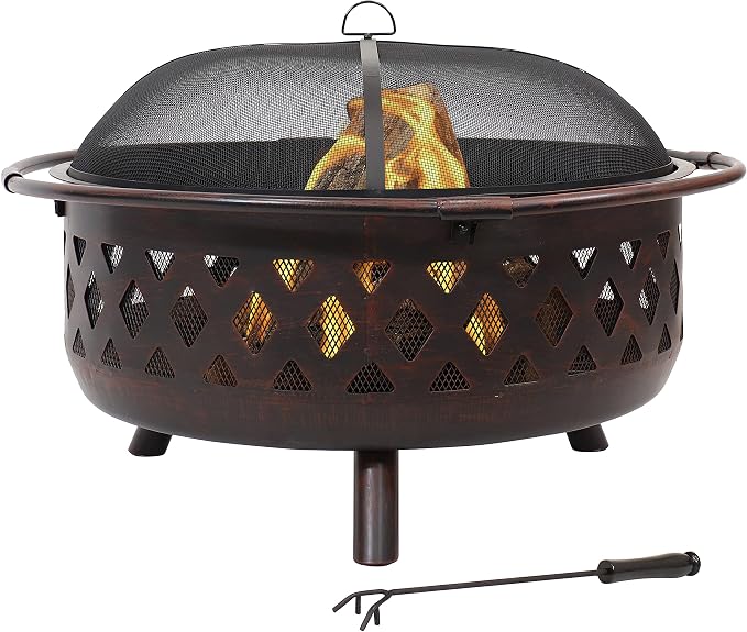 Crossweave Wood-Burning Fire Pit