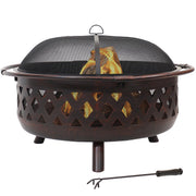 Crossweave Wood-Burning Fire Pit