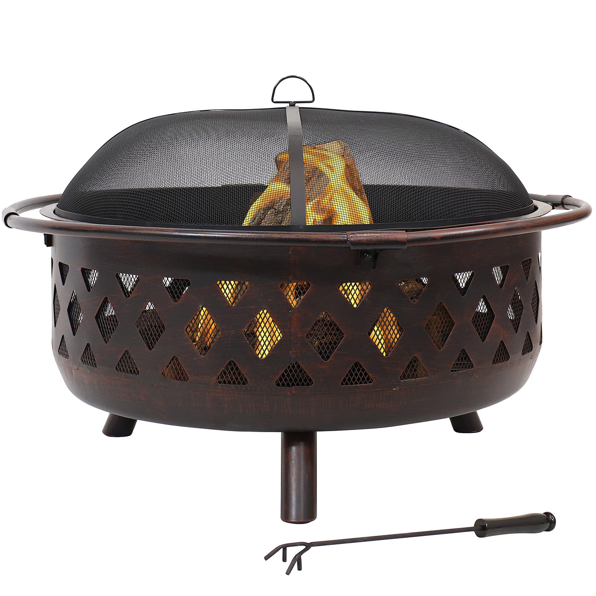 Crossweave Wood-Burning Fire Pit