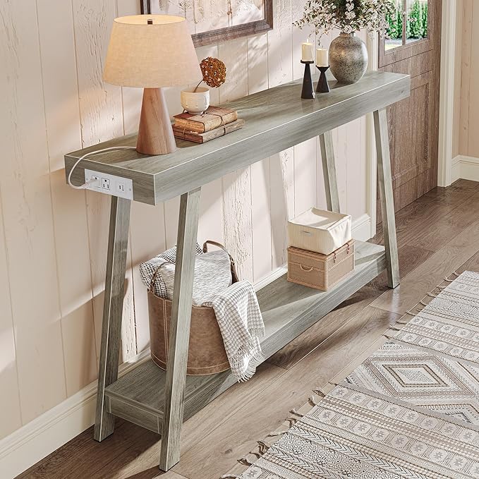 Console Table with Charging Station