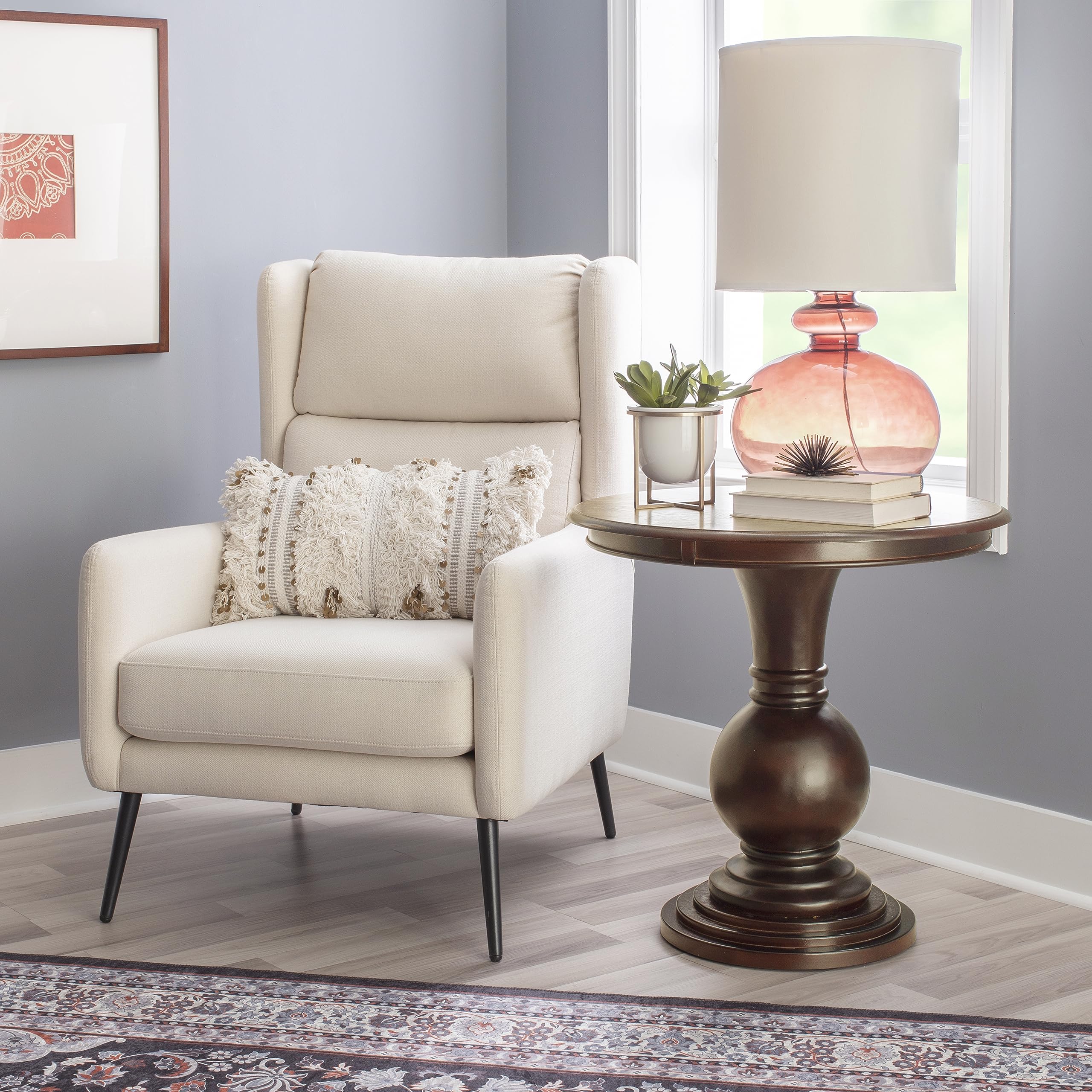 Espresso Round Accent Table